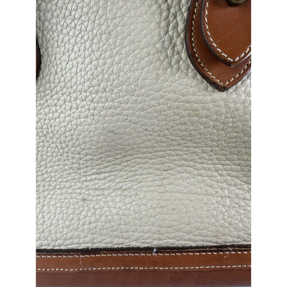 Dooney & Bourke Norfolk Domed Satchel Bag Taupe Tan Brown Purse Leather Handbag - Picture 11 of 16